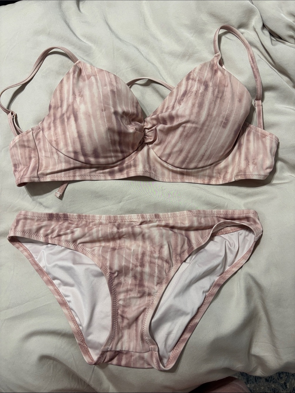 Shade & Shore Pink Tie-Dye Push-Up Bikini Set